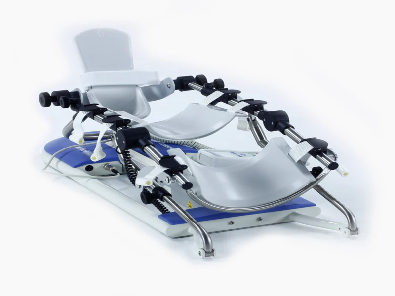Vista frontal del equipo artromotor para movilización pasiva de Nalion Salud